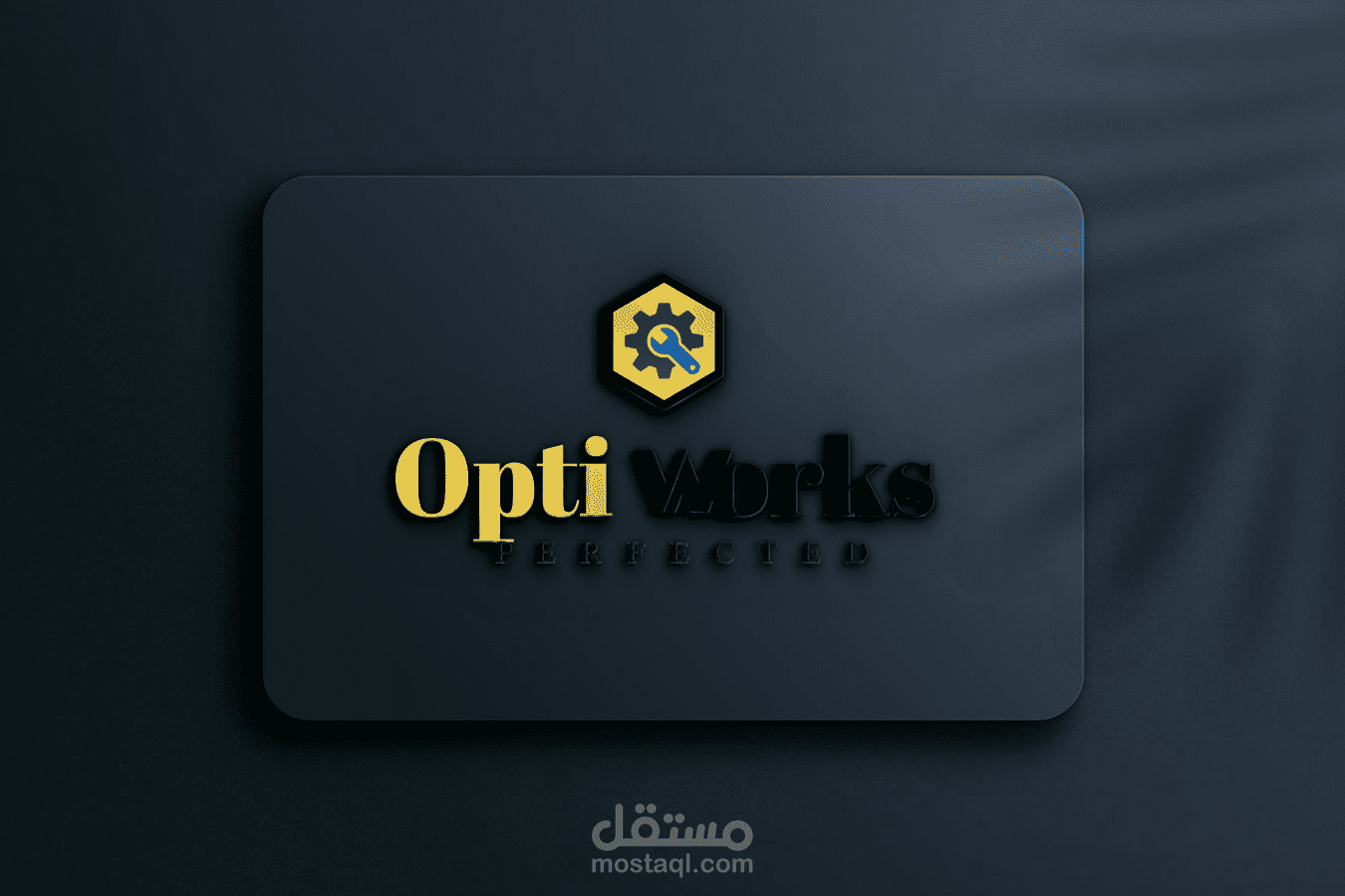 تصميم شعار احترافي "OptiWorks" بجودة عالية وهوية بصرية متقنة