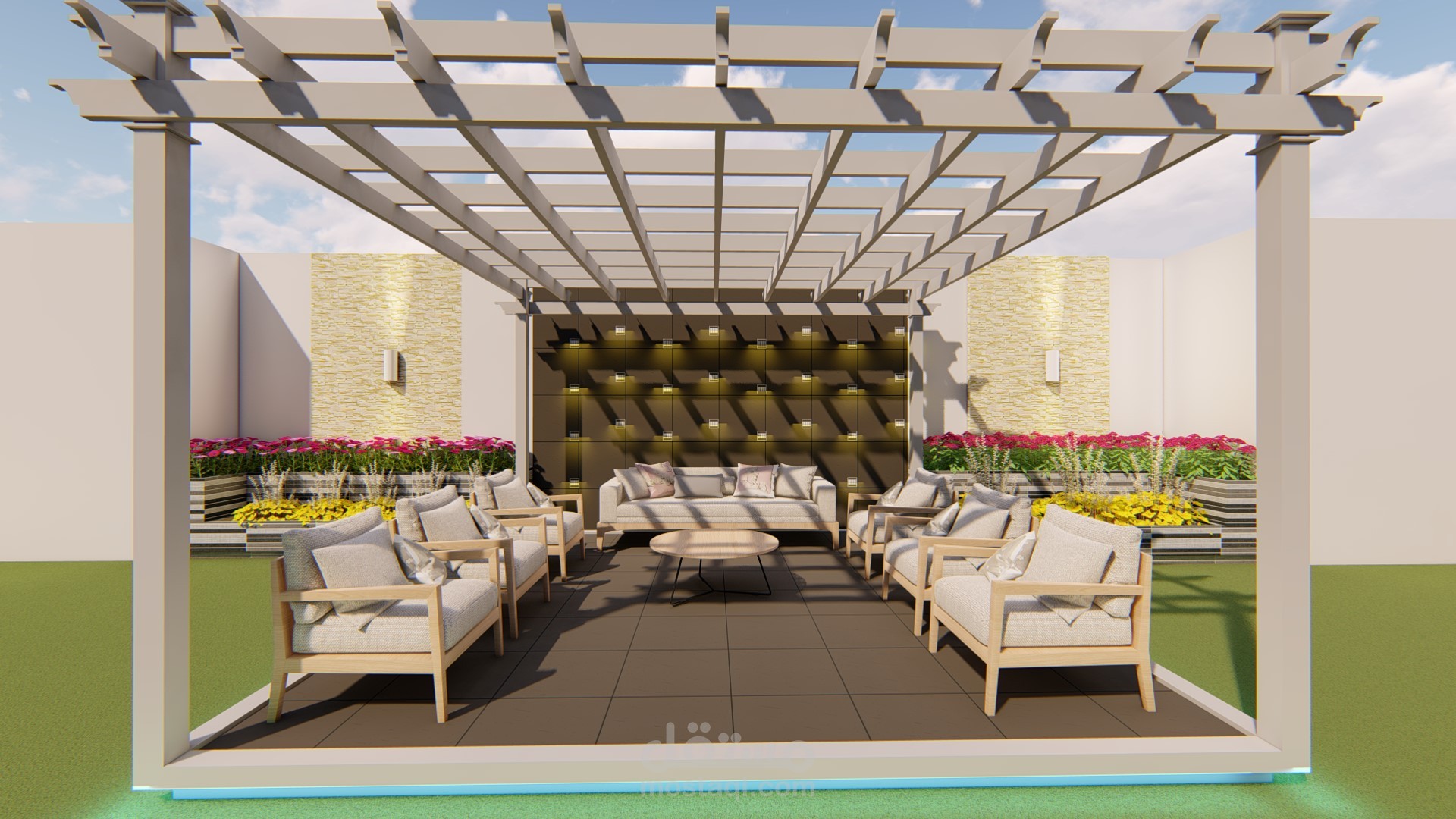 تصميم حديقة سطح