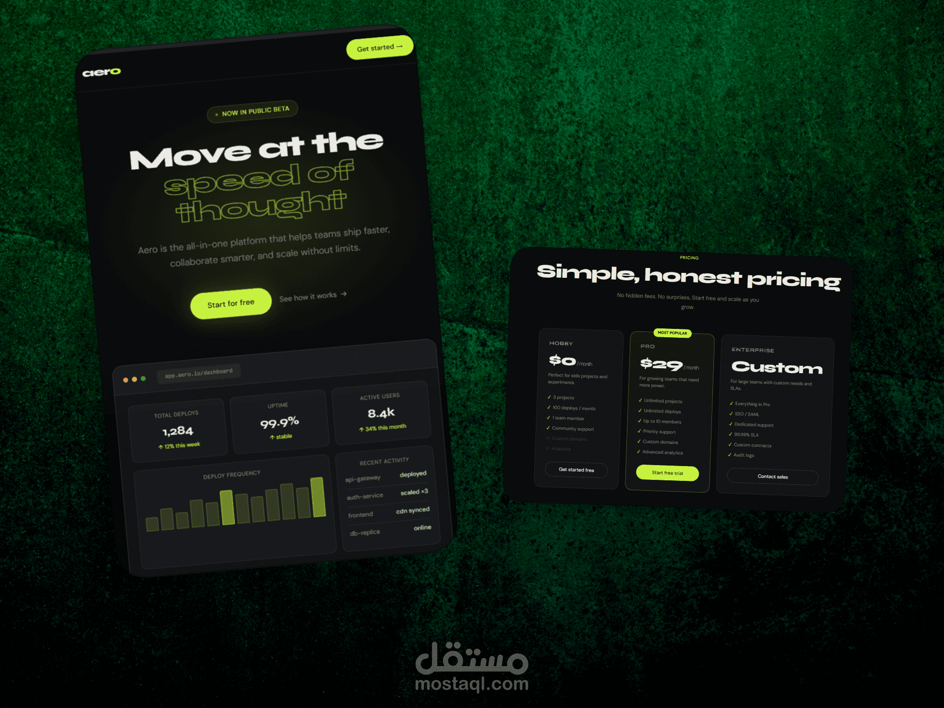 Modern Dark Landing Page for SaaS