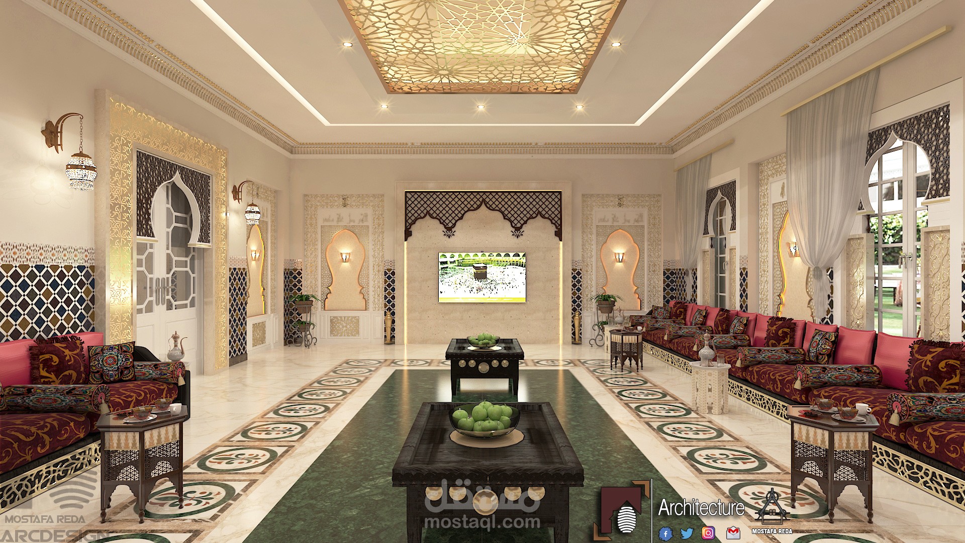 تصميم غرفة مجلس رجال علي  التراث اسلامي