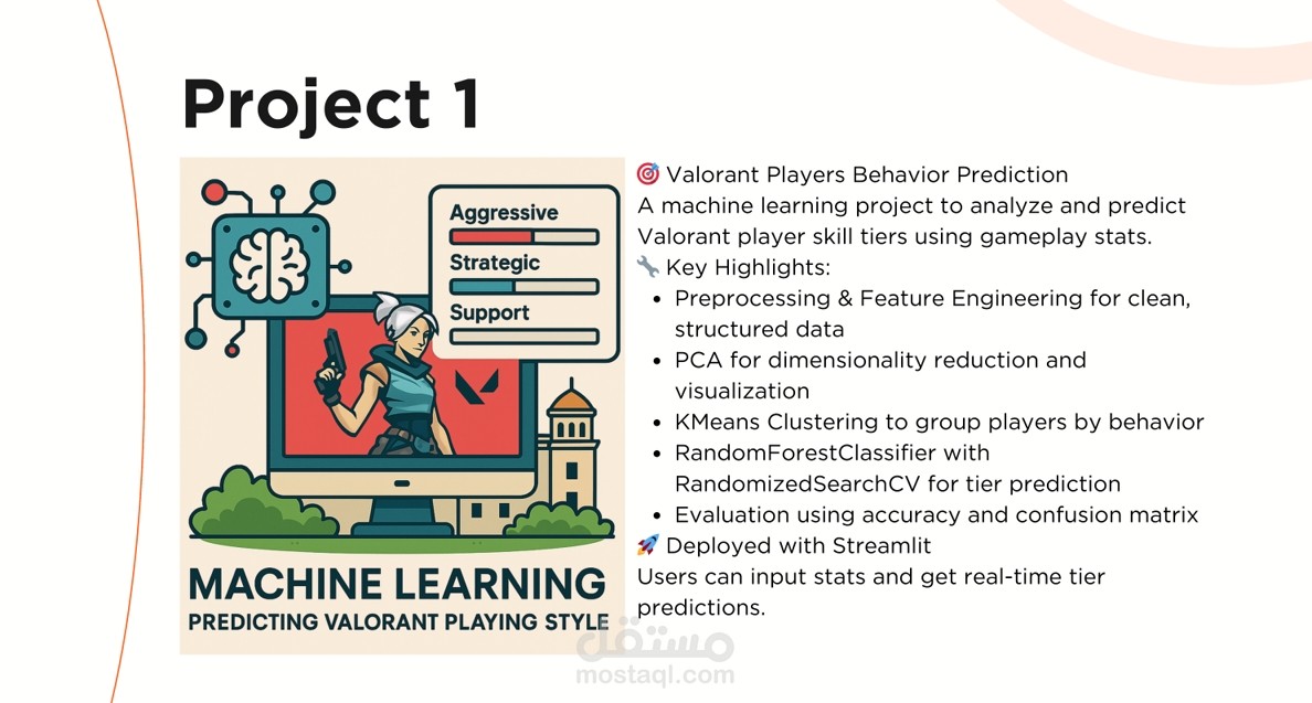 توقع سلوك ومستوى لاعبي Valorant باستخدام علوم البيانات وتعلم الآلة
