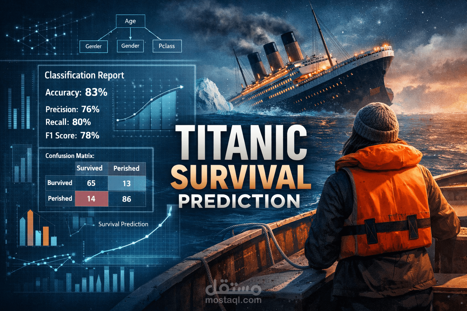 التنبؤ بنجاة الركاب باستخدام تعلم الآلة – تحليل بيانات Titanic