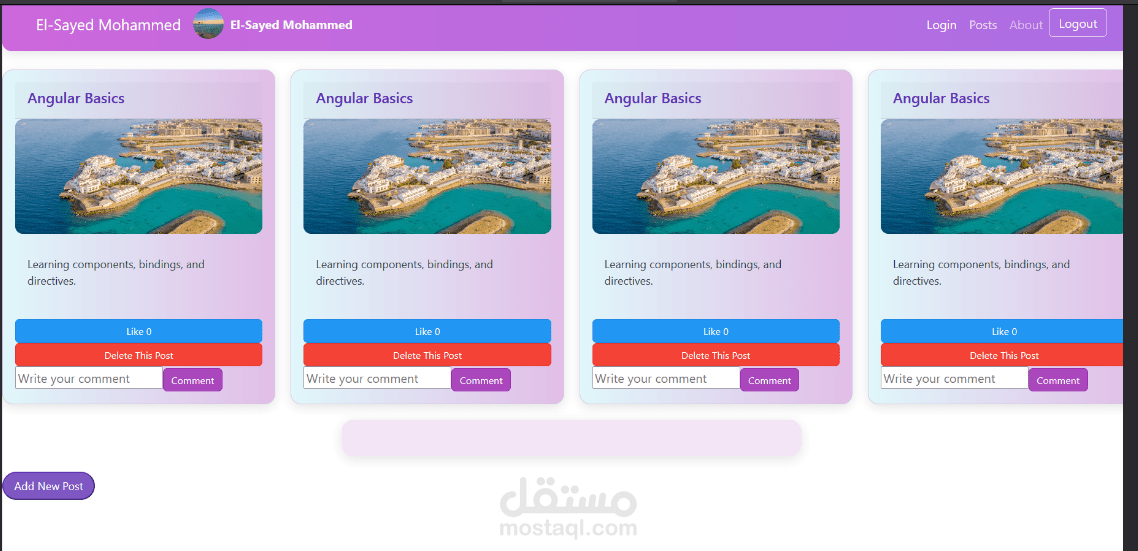 Social Media Web App – Full Stack (MEAN Stack)