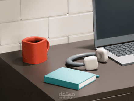تصميم وإخراج مشهد ثلاثي الأبعاد لبيئة عمل مكتبية