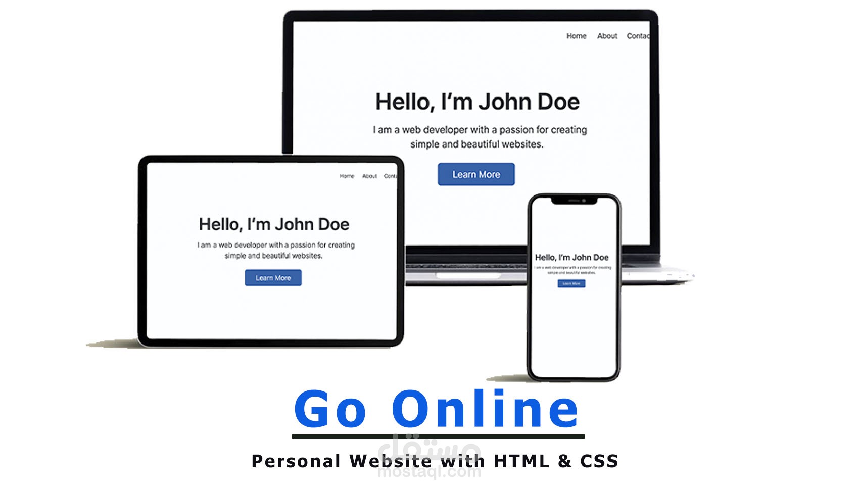 موقع شخصي أو تعريفي بسيط بـ HTML وCSS