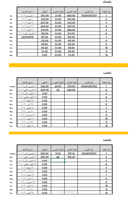 رسالة تغطية لسيرة ذاتية + ملف اكسل تنظيم دفعات شهرية
