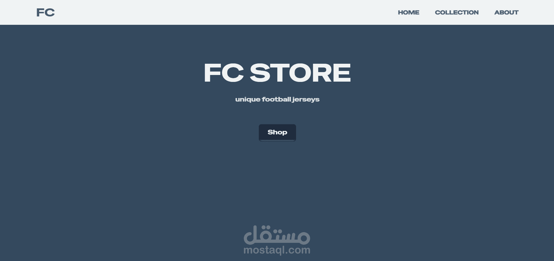 تصميم واجهة بسيطة وعصرية لمتجر "FC STORE" الإلكتروني