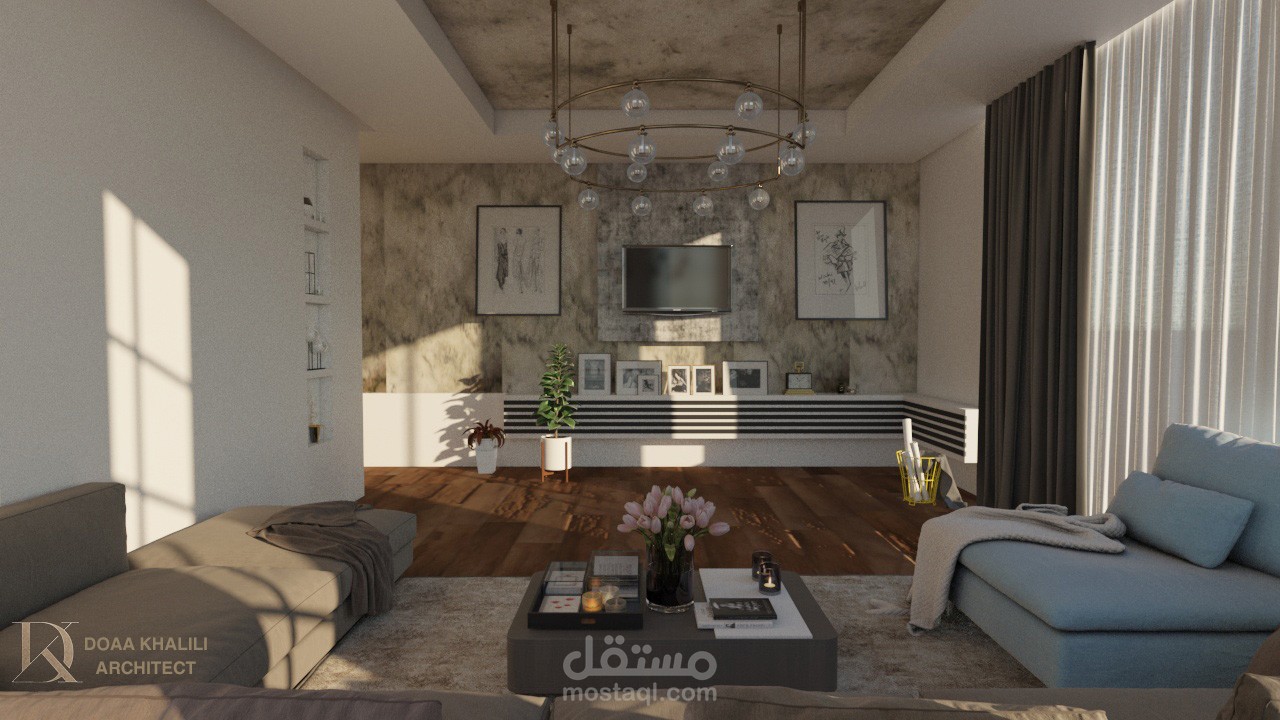 تصميم غرفة معيشة  3d