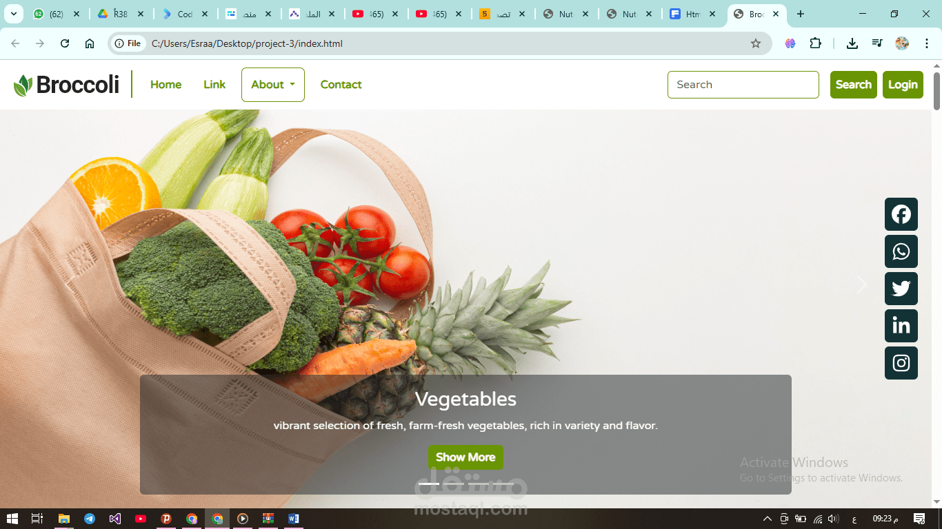 مشروع html و css باستخدام bootstrap