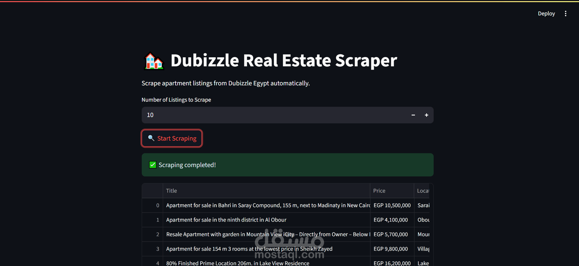 Dubizzle-Real-Estate-Scraper