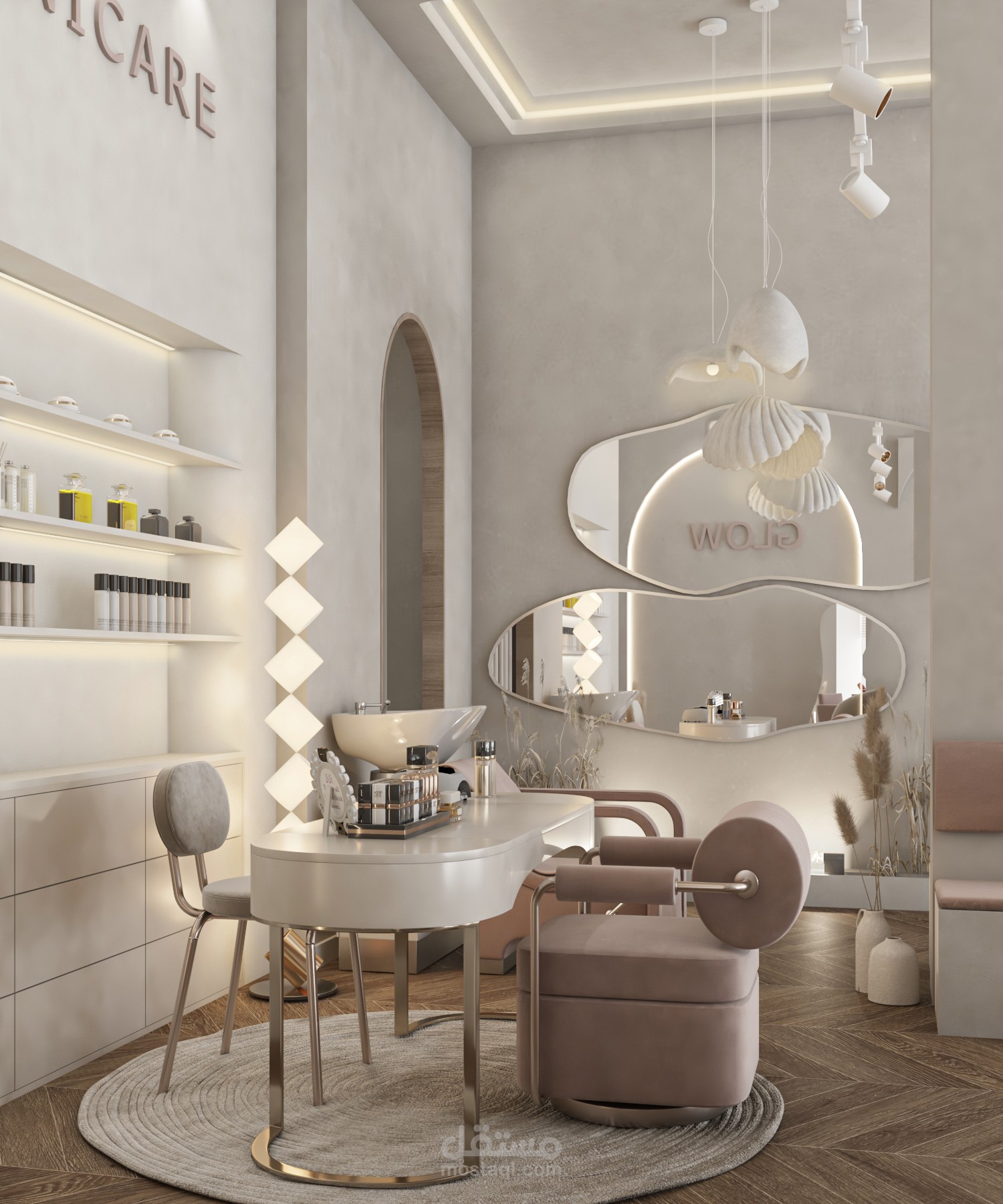 تصميم مركز تجميل نسائي