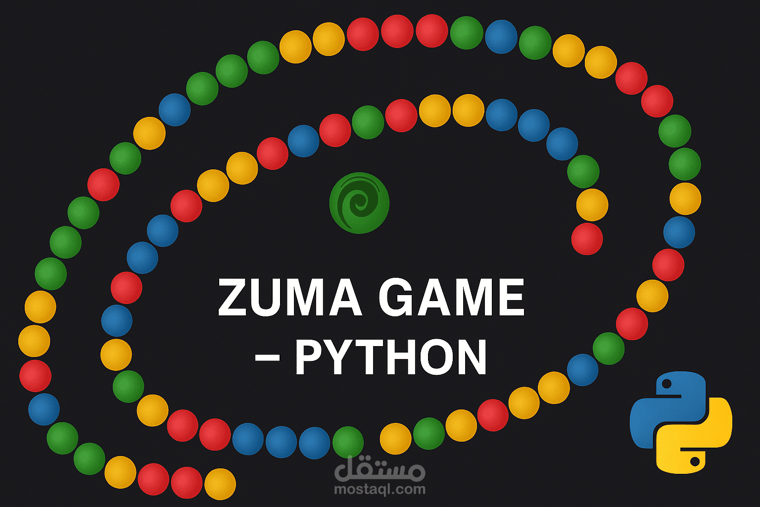 صممت لعبة Zuma بسيطة باستخدام لغة Python – كود منظم، أسلوب لعب سلس وتصميم ممتع