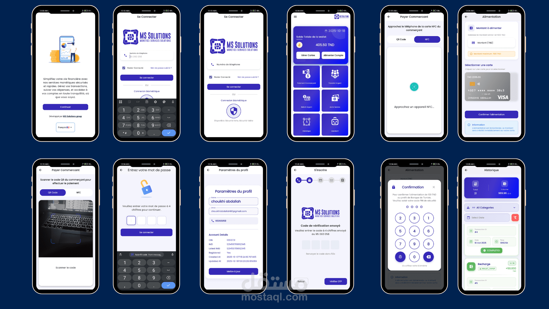 تطوير تطبيق مصرفي ذكي متكامل (Full-Stack Finetech Application)