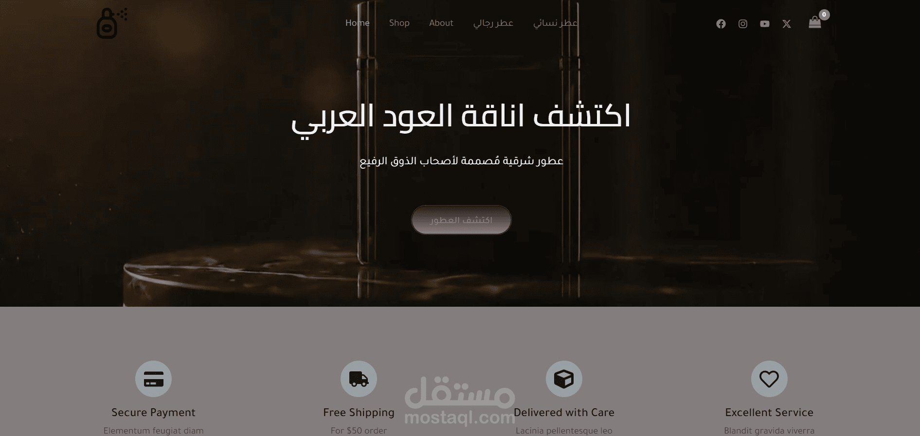 متجر إلكتروني احترافي متكامل للعطور  الفاخرة