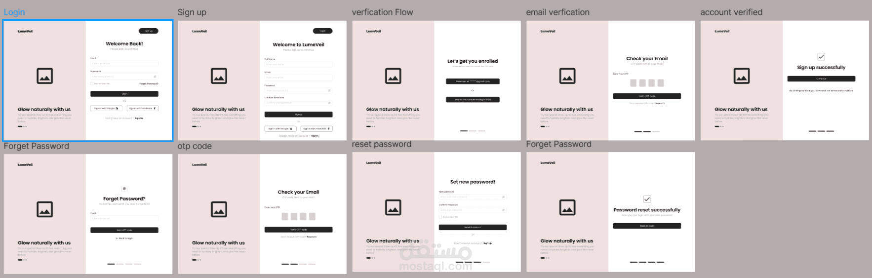wireframe website login