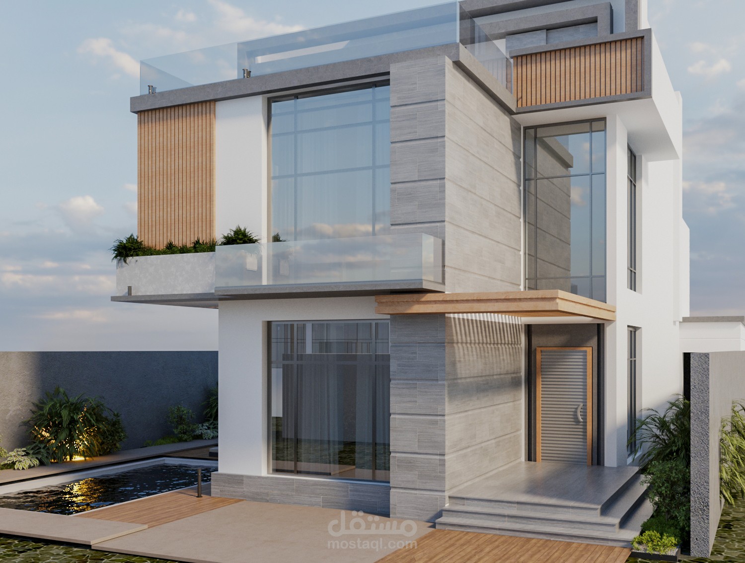 تصميم خارجى لعدد 2 فيلا سكنية