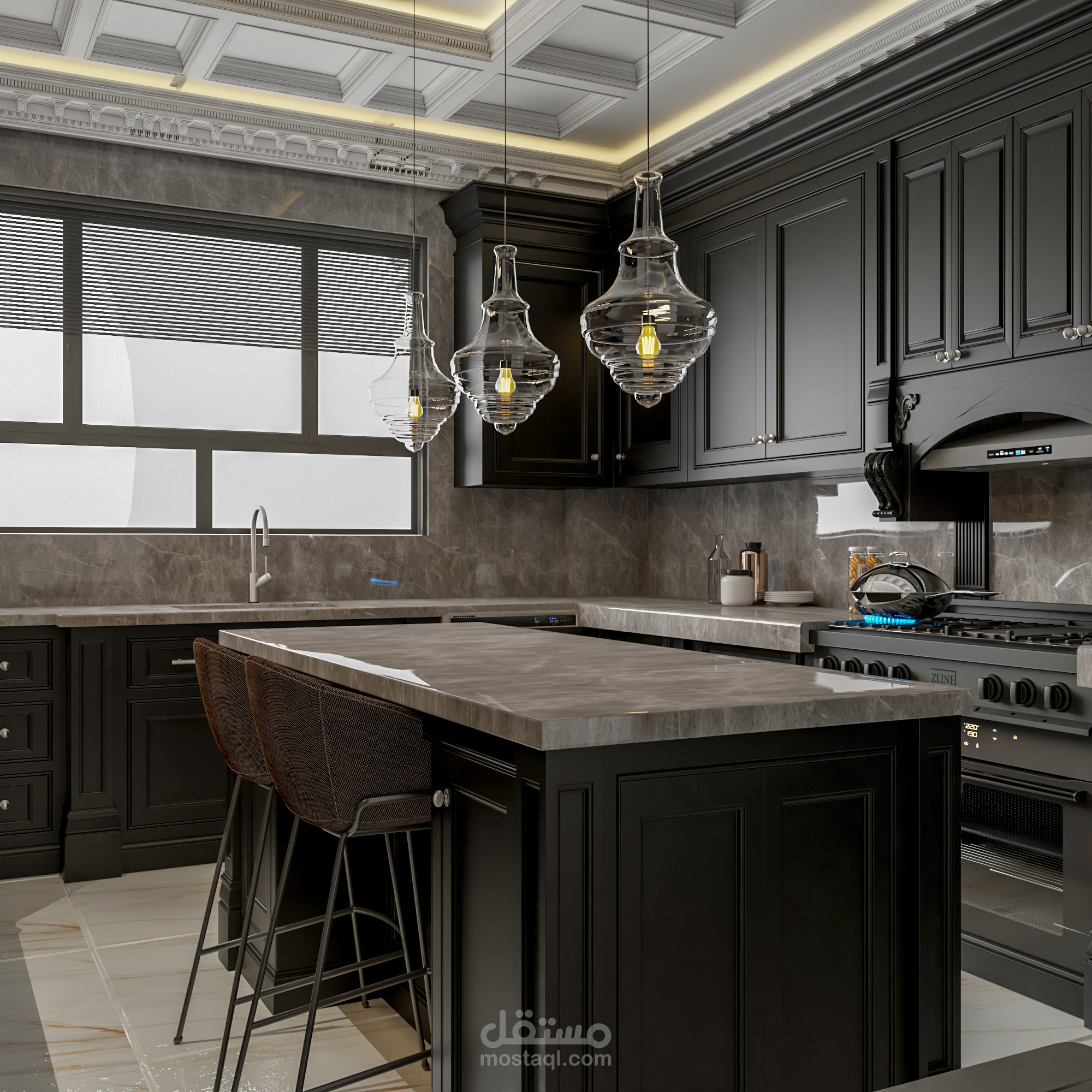 تصميم شقة سكنية- على الطراز الكلاسيكى