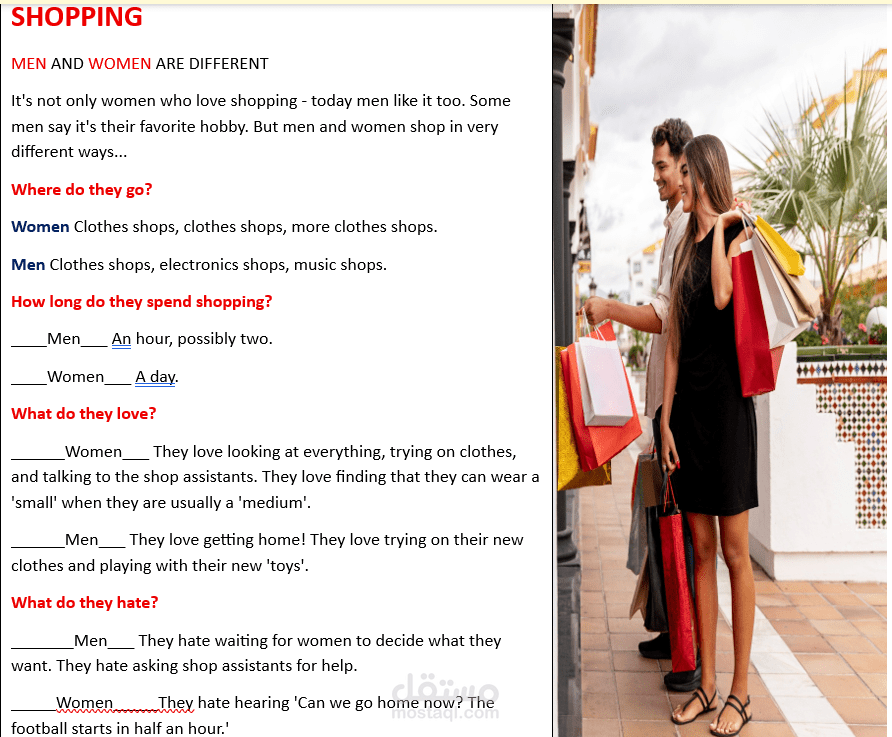 Shopping Vocabulary & Speaking Practice