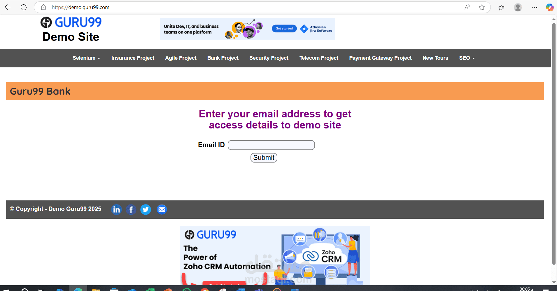 Manual Testing for Guru99 Website