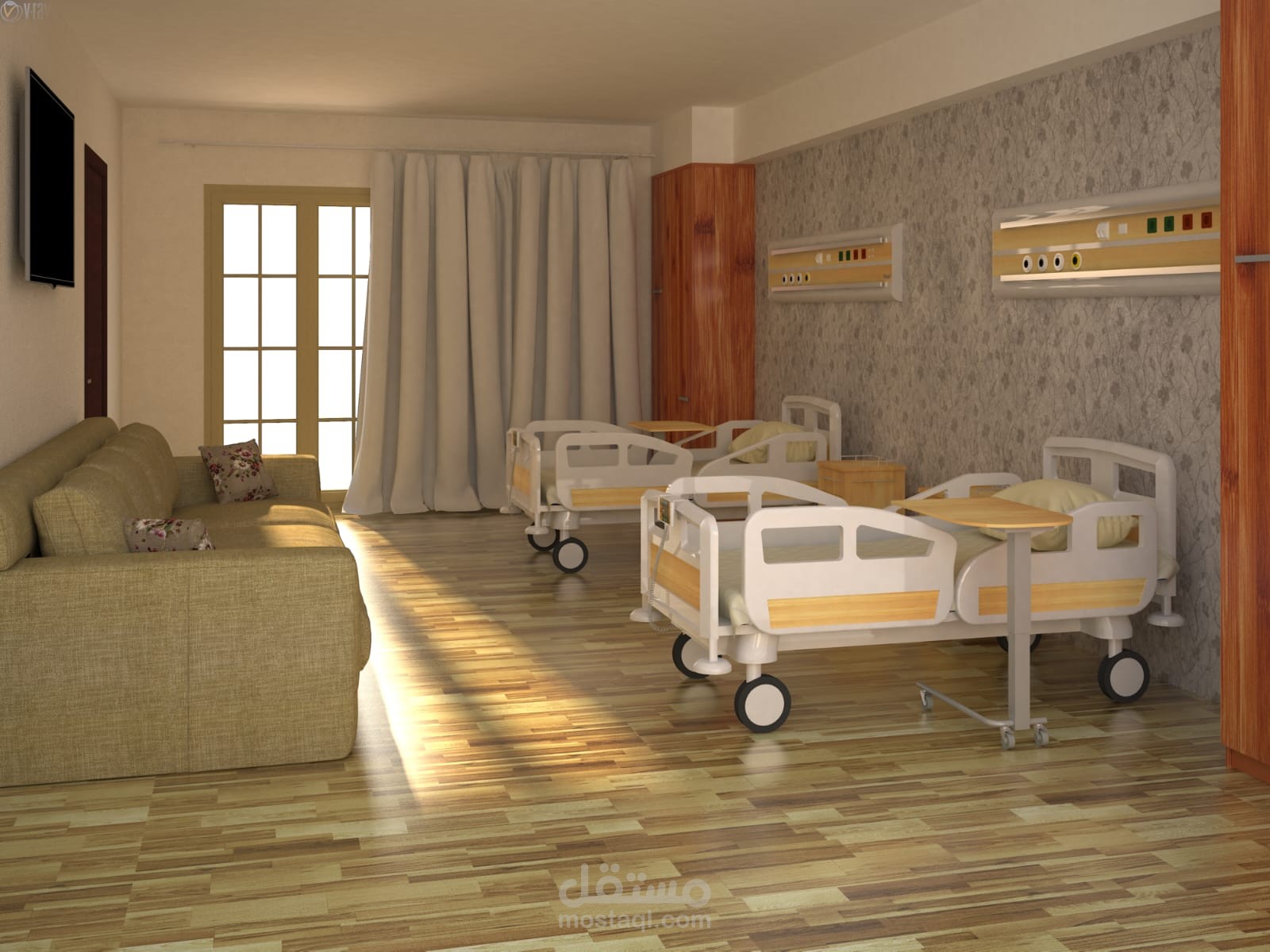 تصميم غرفة مرضى