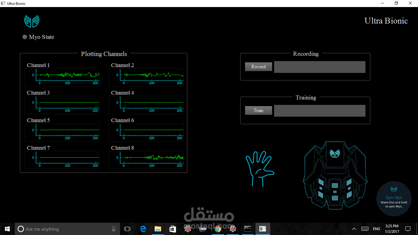 Qt application for EMG signal analysis