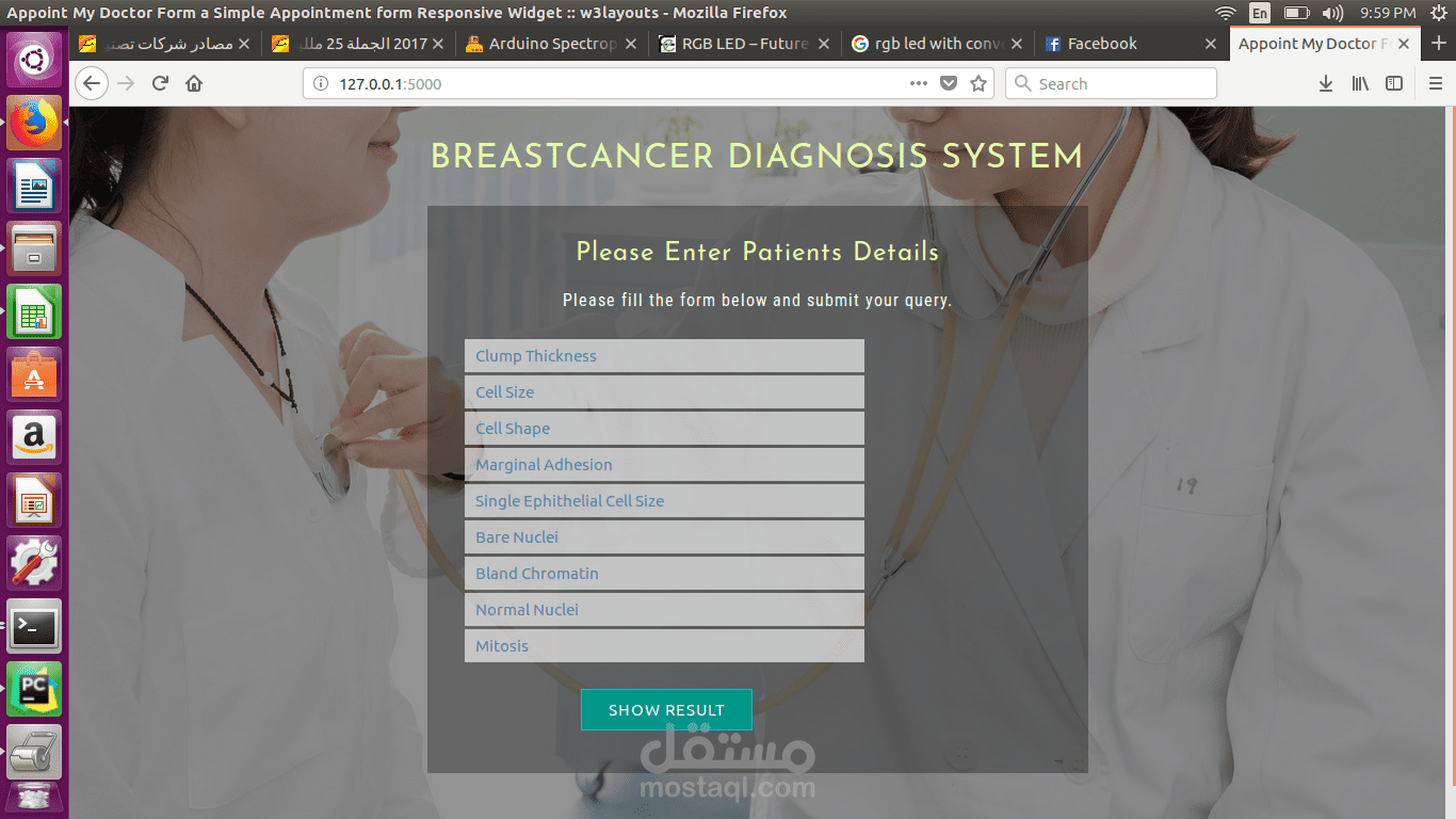 Breast cancer detection web based application