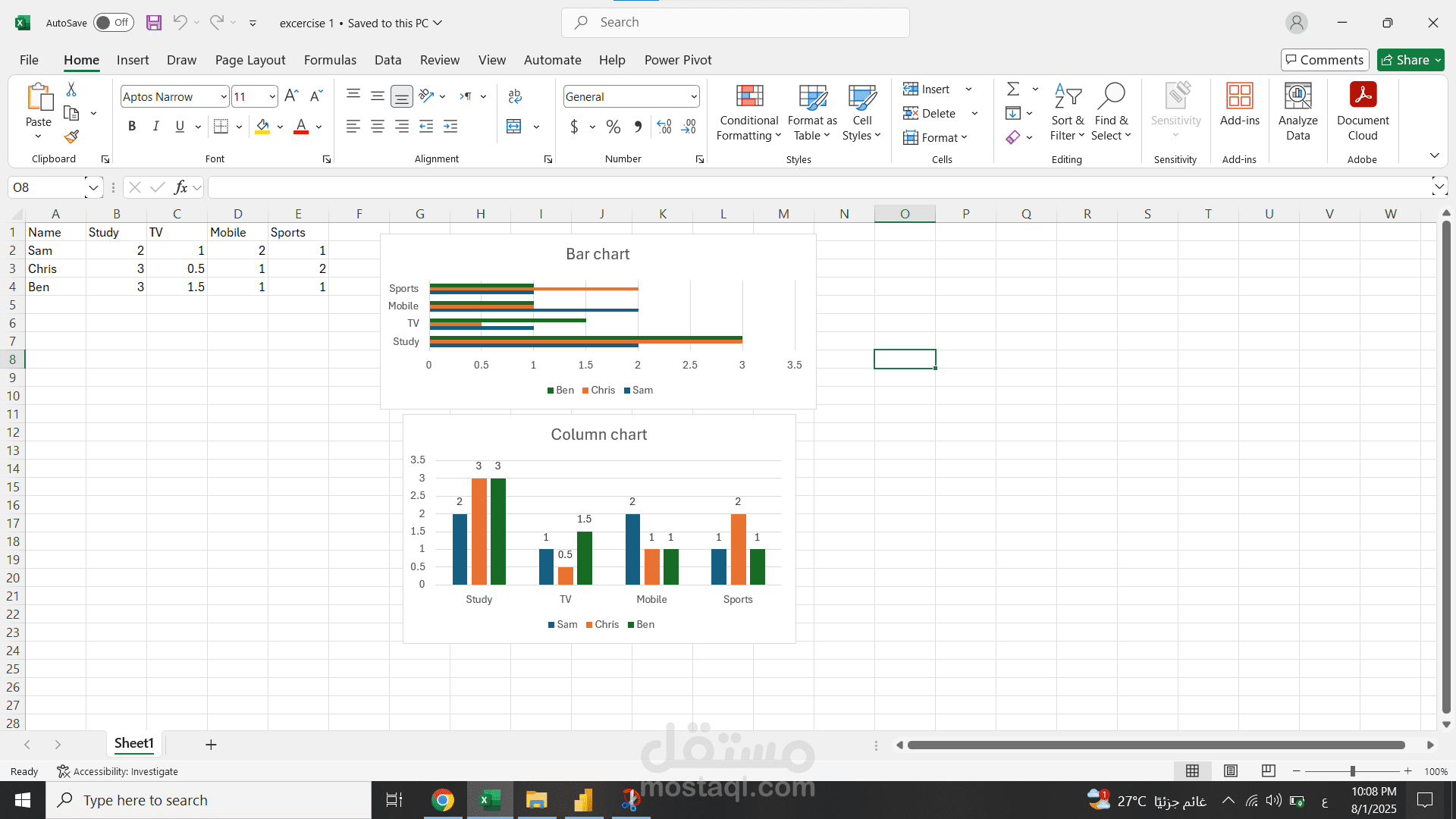 تحليل البيانات باستخدام ال Excel