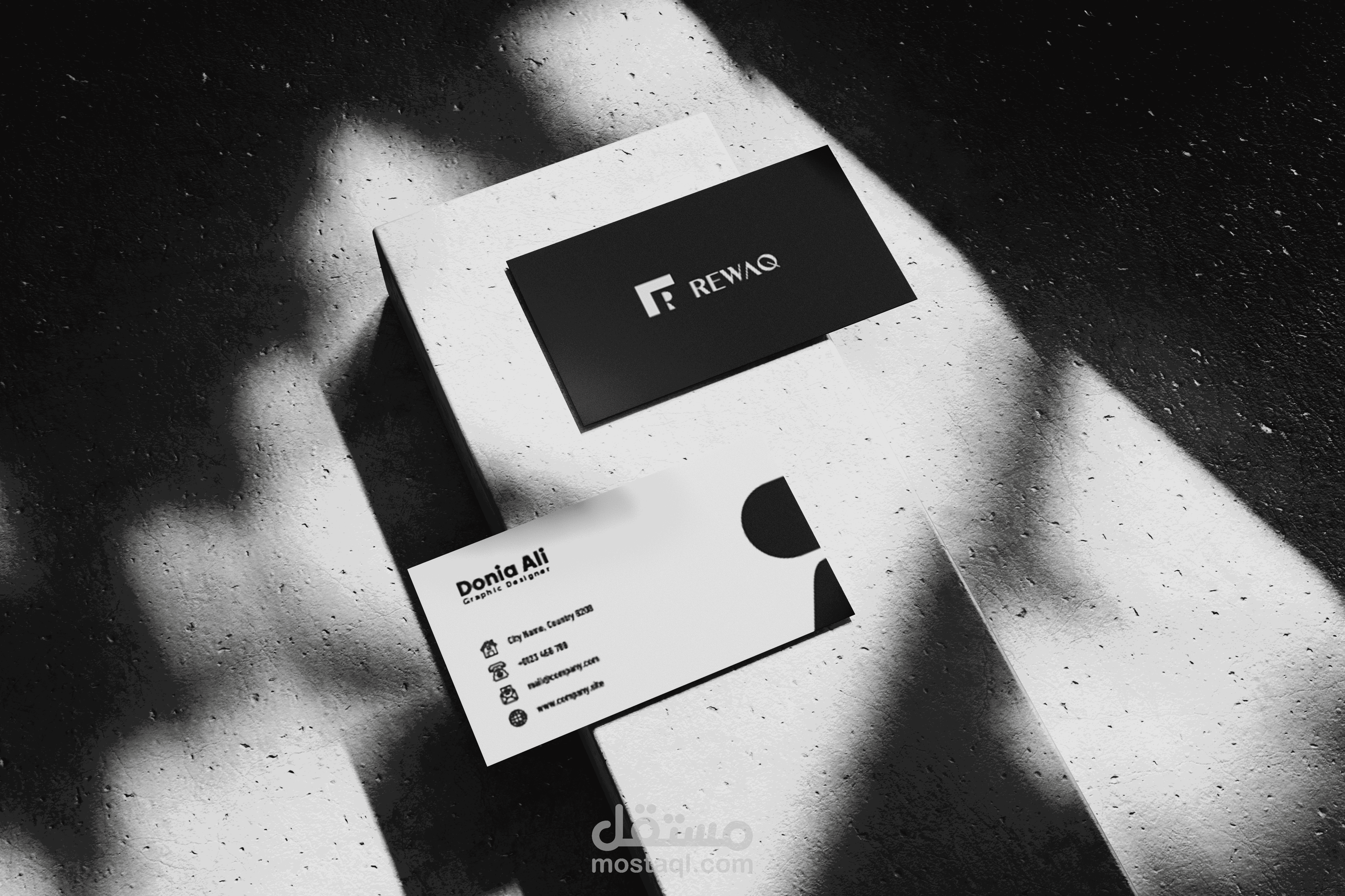 تصميم شعار وهوية بصرية احترافية لشركة رواق العقارية