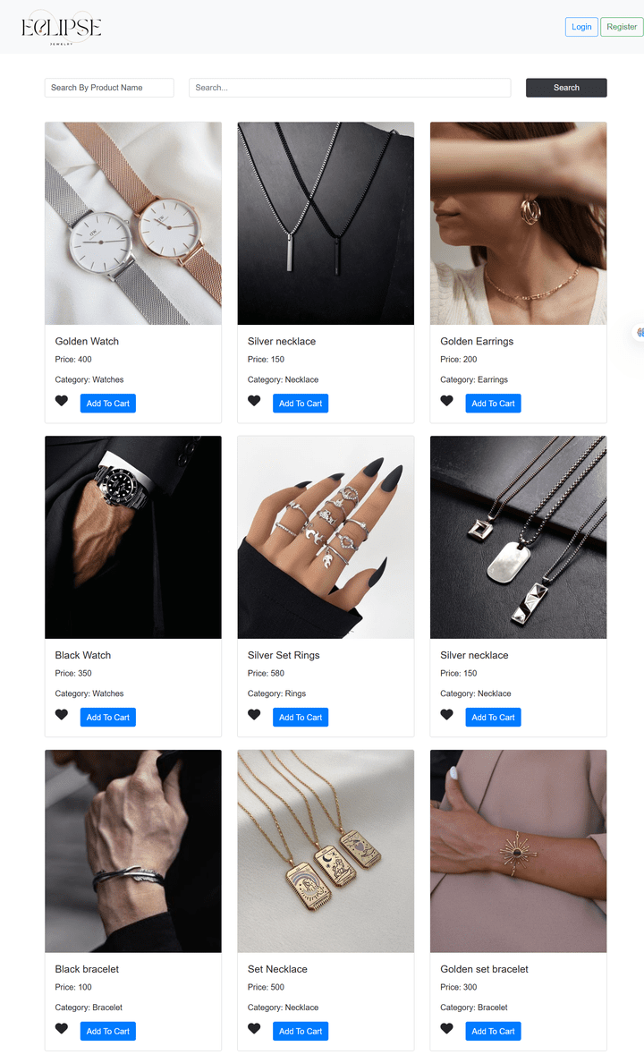تصميم واجهة متجر إلكتروني عصري لبيع الإكسسوارات باستخدام HTML وCSS وJavaScript