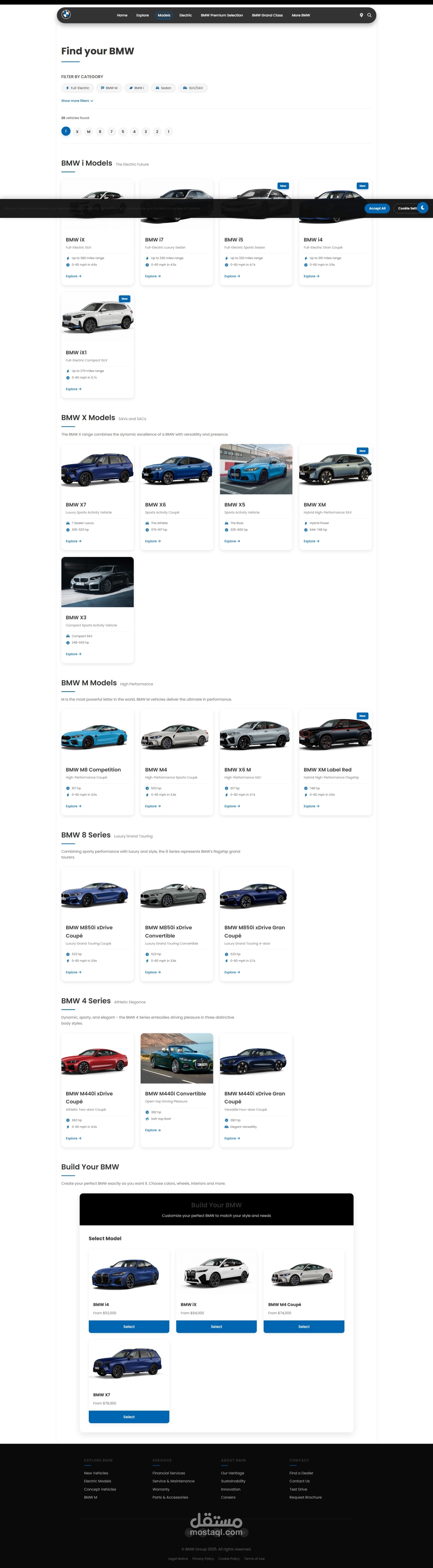 Developed a fully responsive and interactive website for showcasing BMW cars, designed to provide