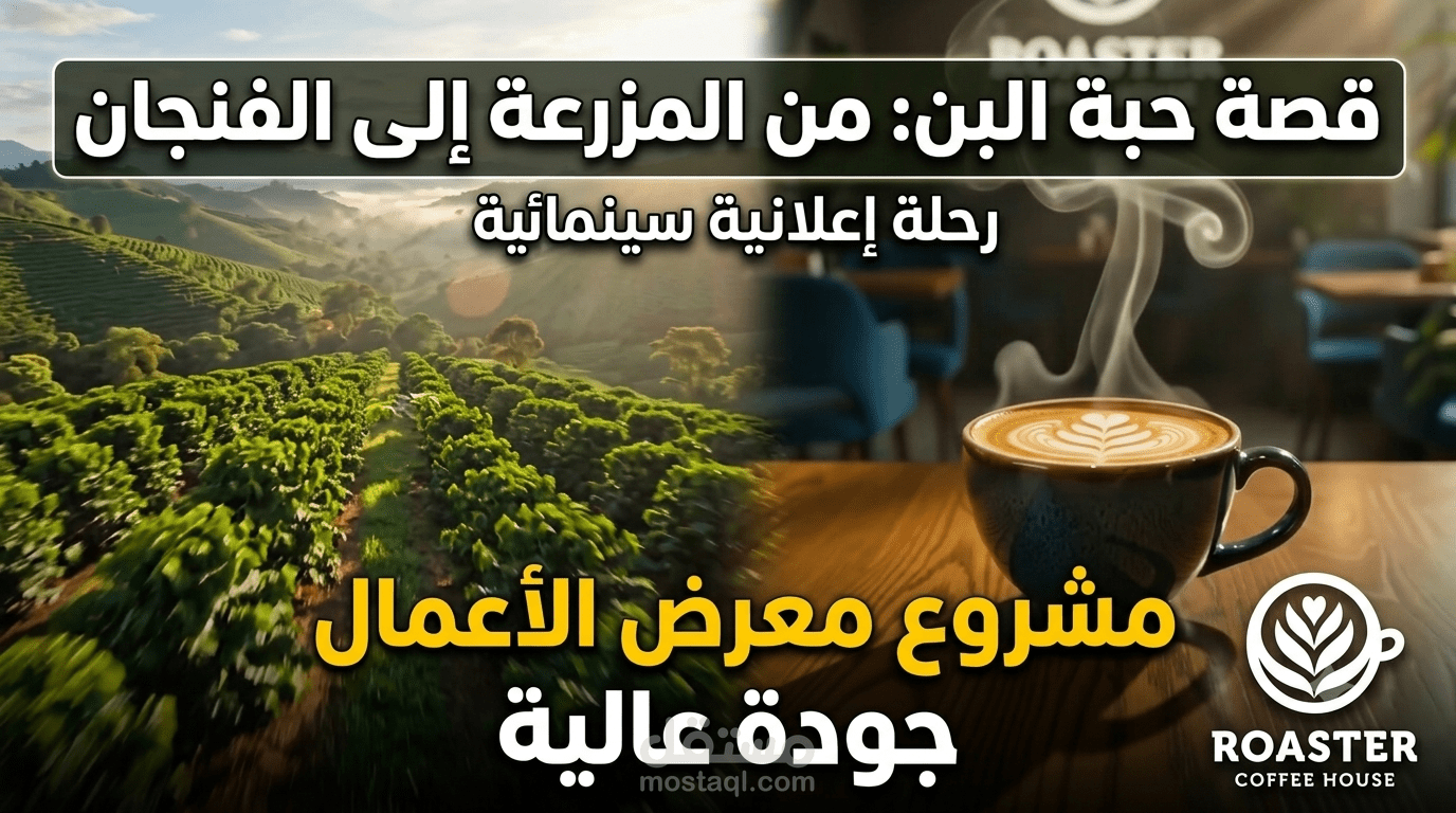 مشروع فيديو ترويجيai لـ Roaster Coffee House | صناعة محتوى إعلاني 🎥✨