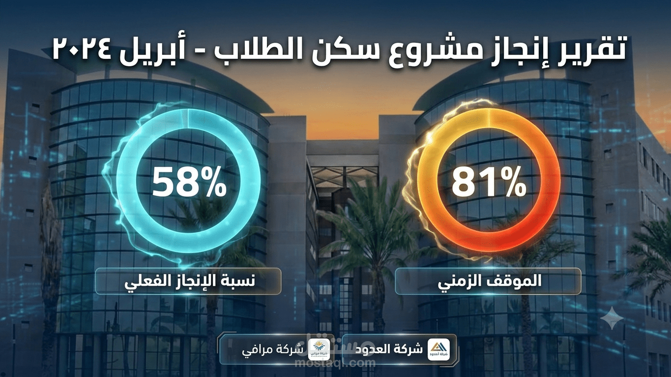 تقرير إنجاز مشروع سكن الطلاب