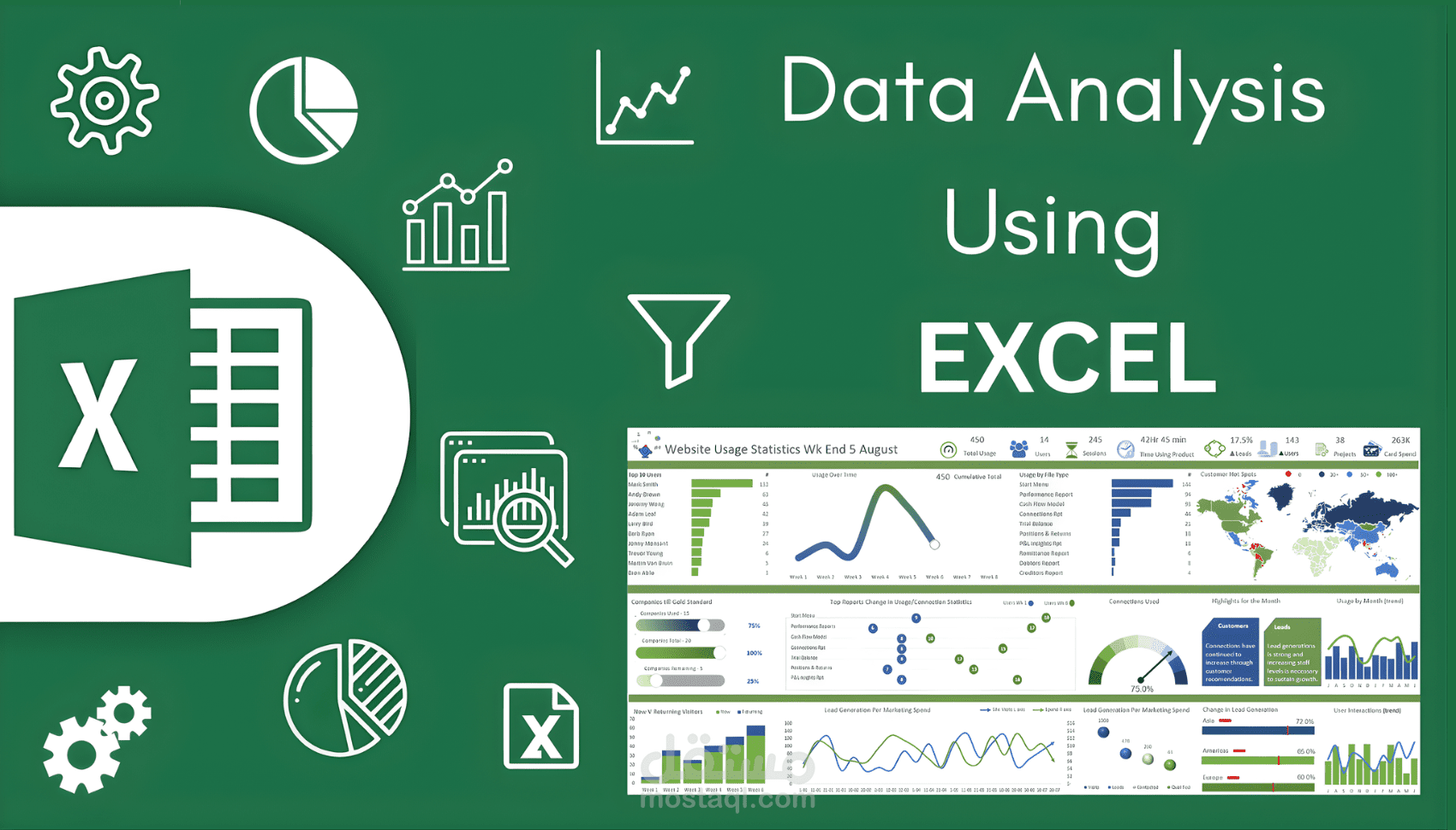 تحليل البيانات وعمل داش بورد باستخدام اكسيل Excel