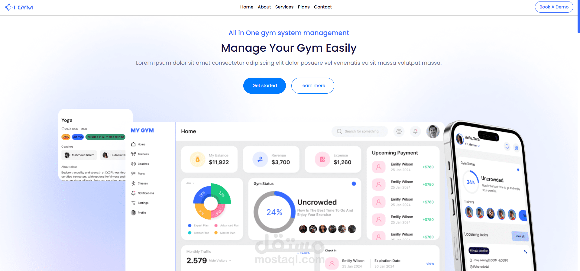iGym – صفحة هبوط تفاعلية