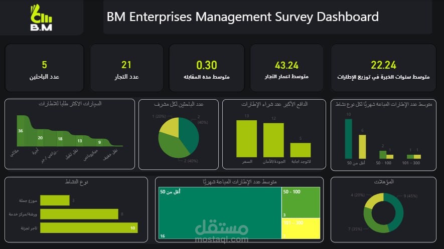 BM Enterprises Management Survey Dashboard