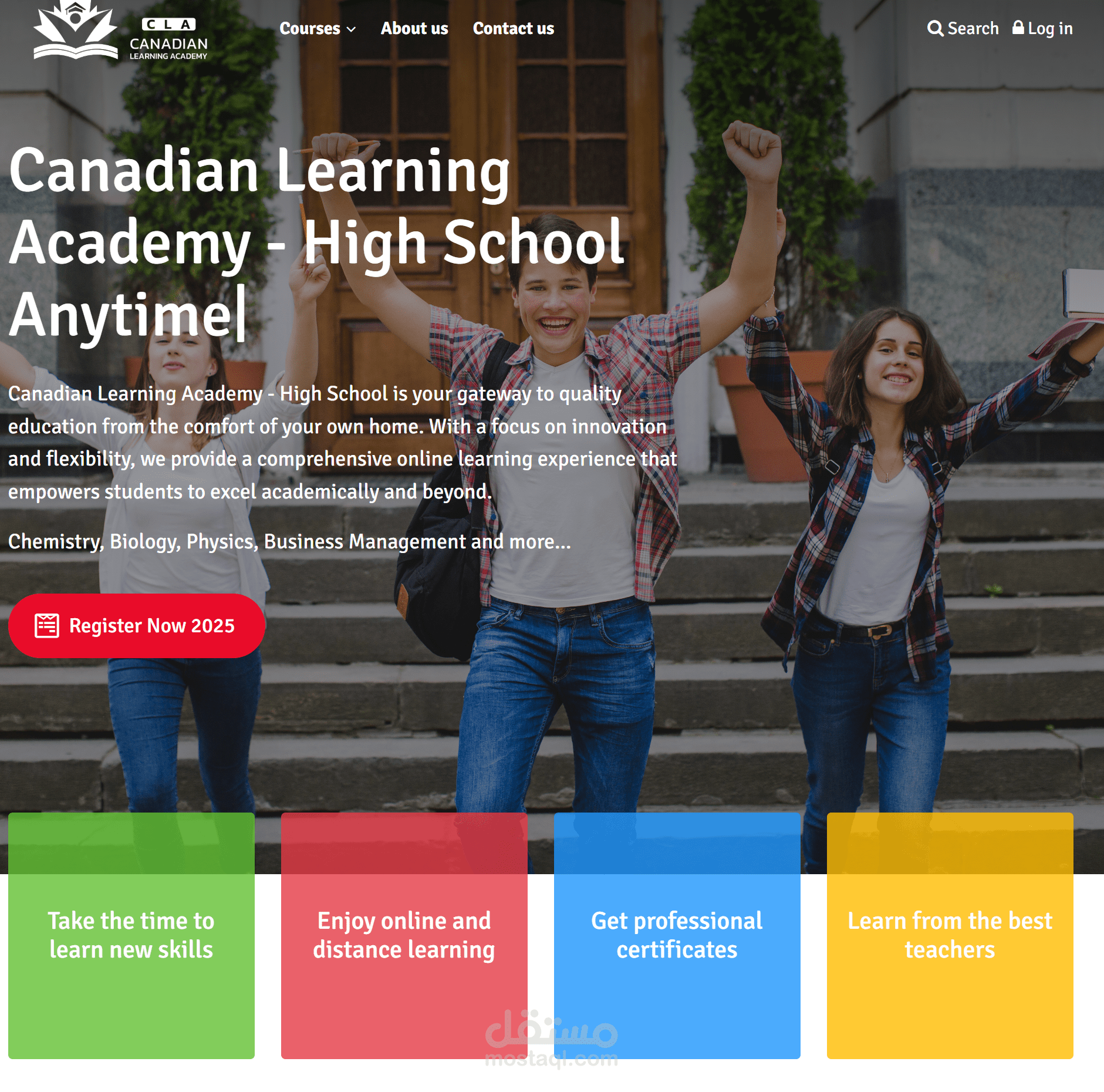 تصميم موقع لأكاديمية التعلم الكندية