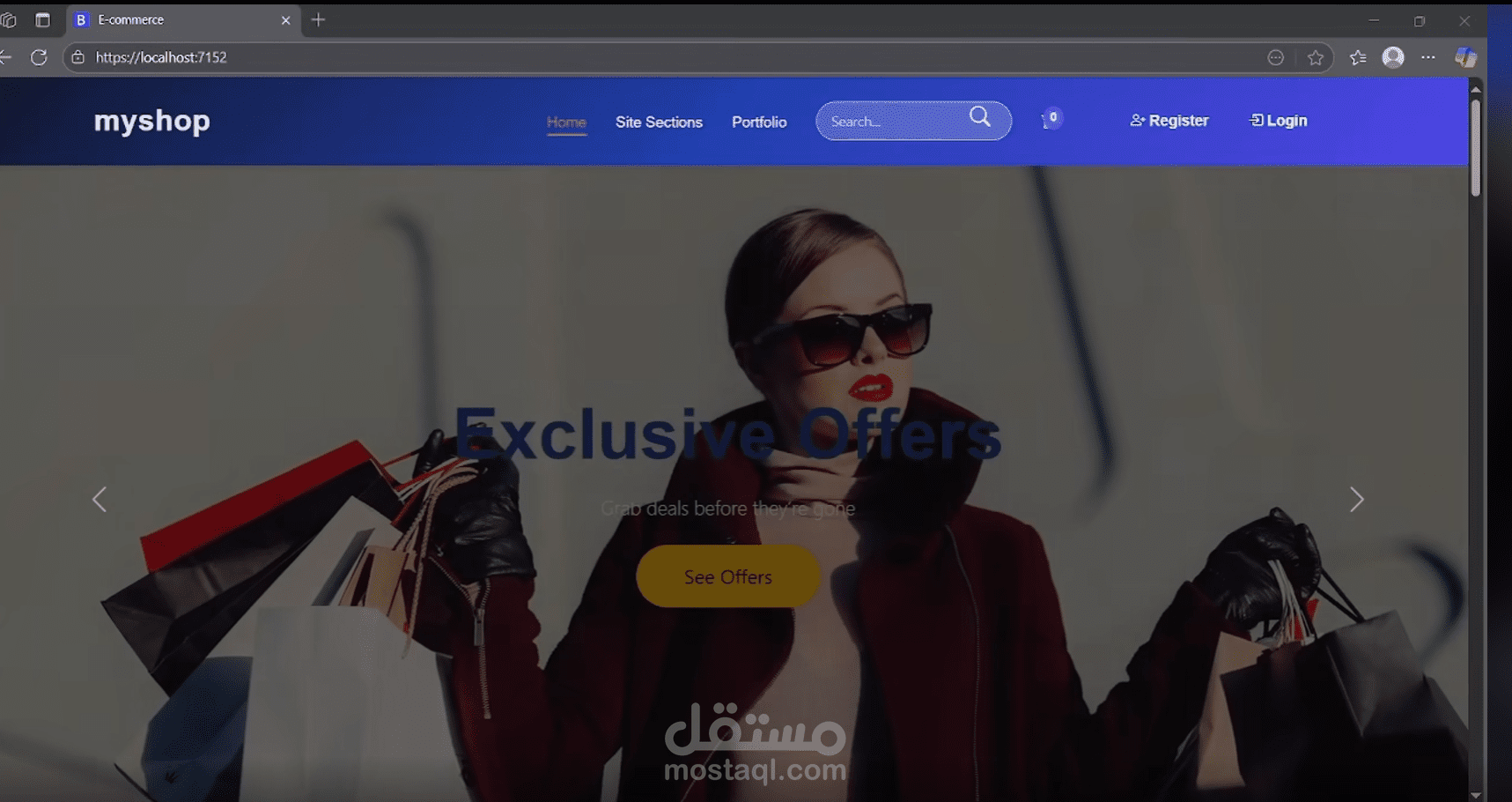 متجر إلكتروني متكامل مع نظام دفع PayPal ولوحة تحكم للمديرين