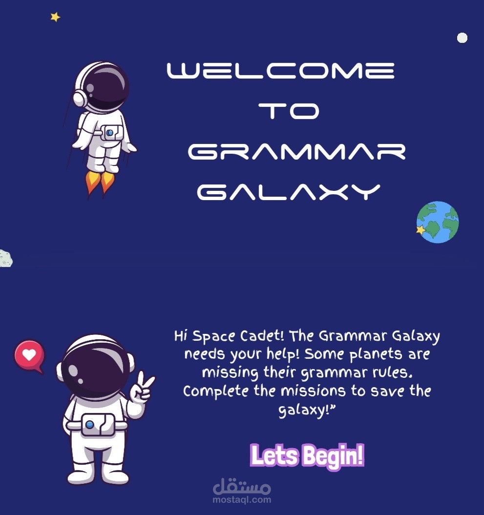 Grammar Galaxy – Planets of Verbs & Nouns