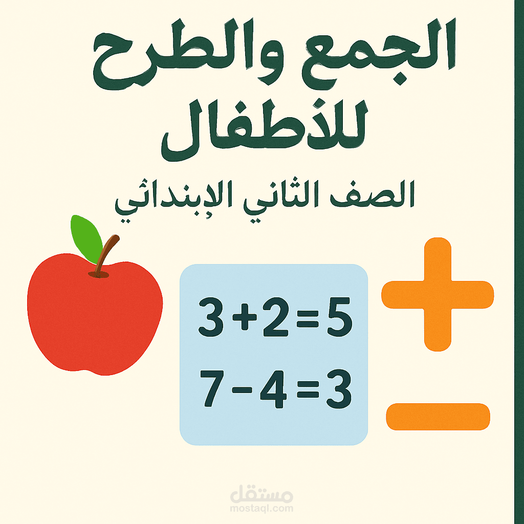 نموذج تدريبي لشرح رياضيات للأطفال – الجمع والطرح حتى العدد 20