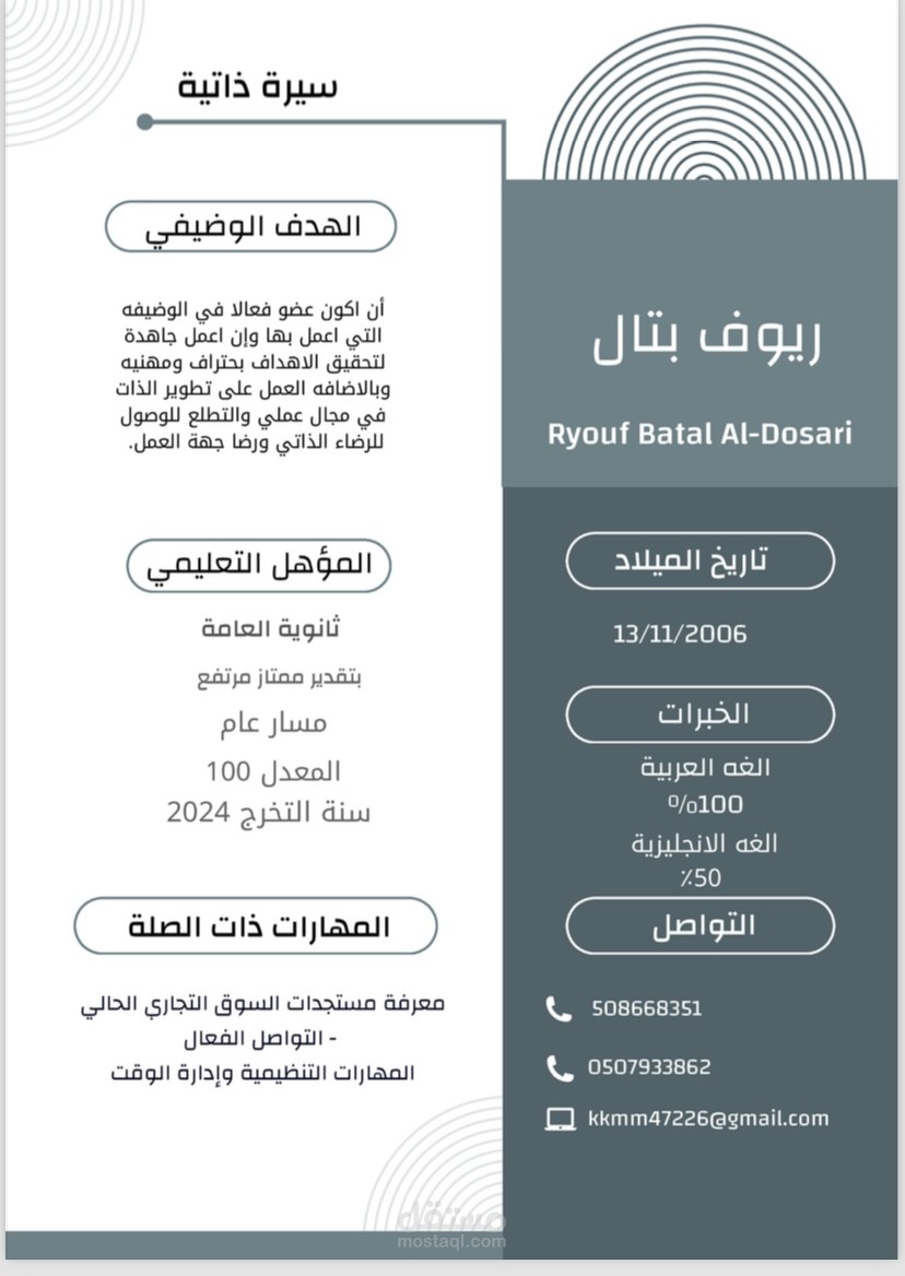 تصميم سيرة ذاتية احترافية