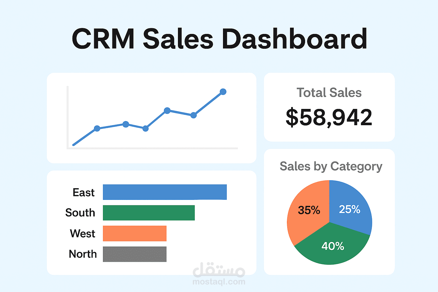 CRM sales dashboard لتحليل و تتبع اداء المبيعات