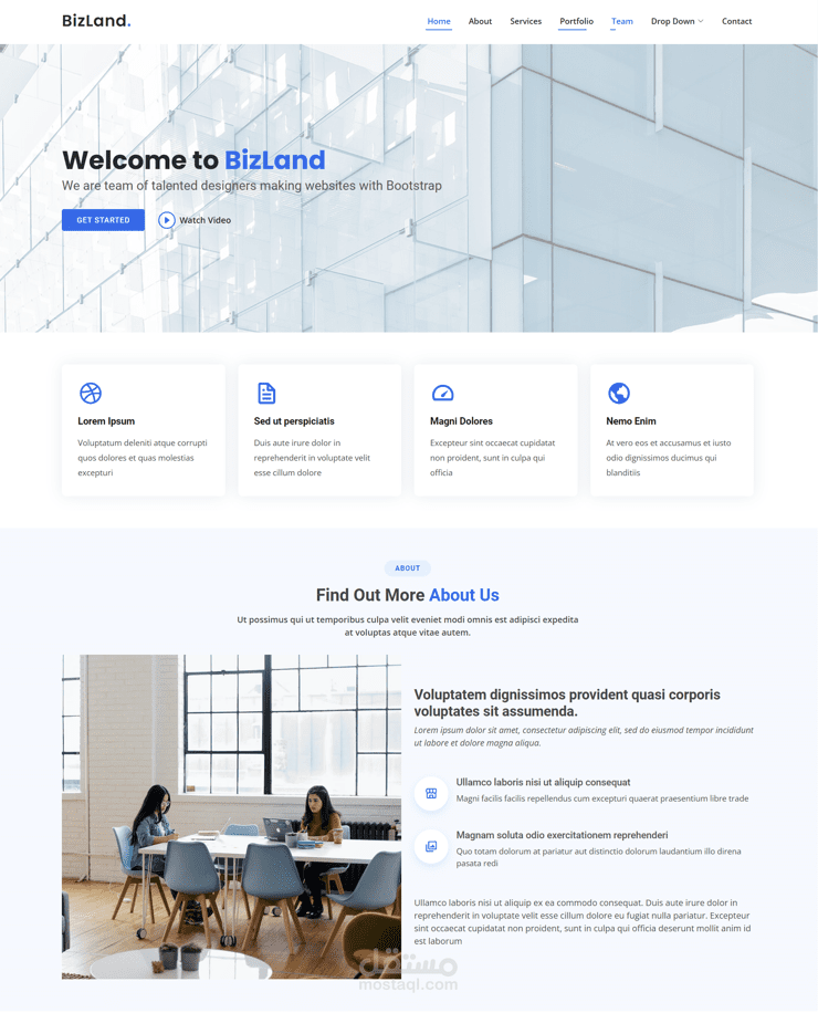 تصميم صفحة هبوطLanding Page احترافية باستخدام Bootstrap