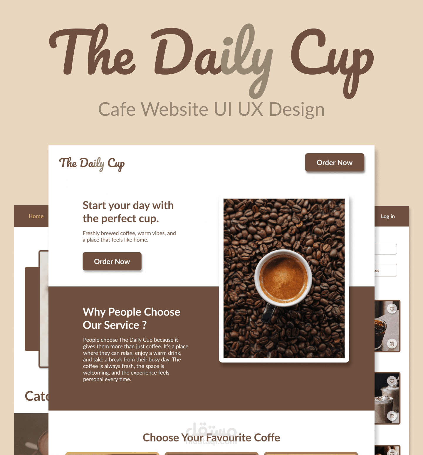 The Daily Cup – تصميم موقع لطلب القهوة أونلاين