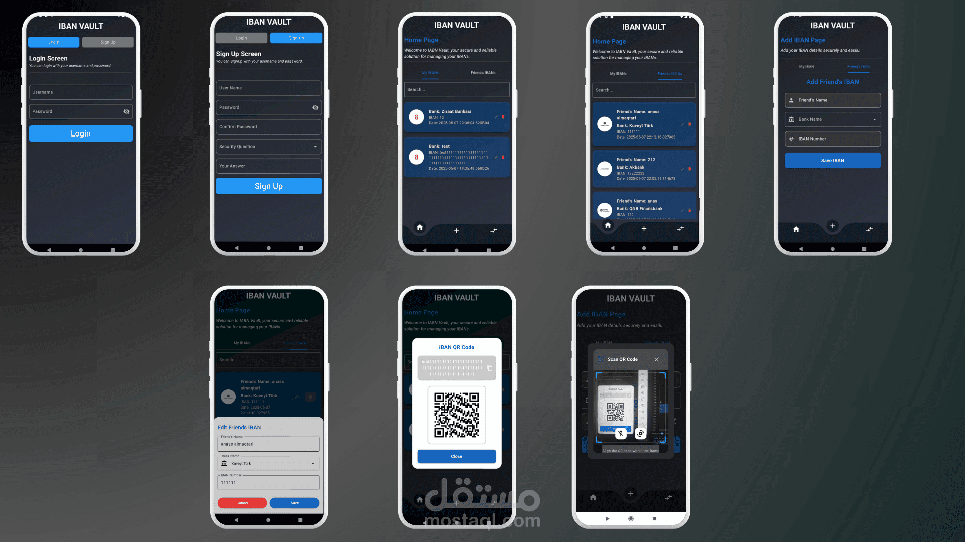 تطبيق IBAN Valut – تطبيق Flutter لإدارة أرقام الحسابات البنكية