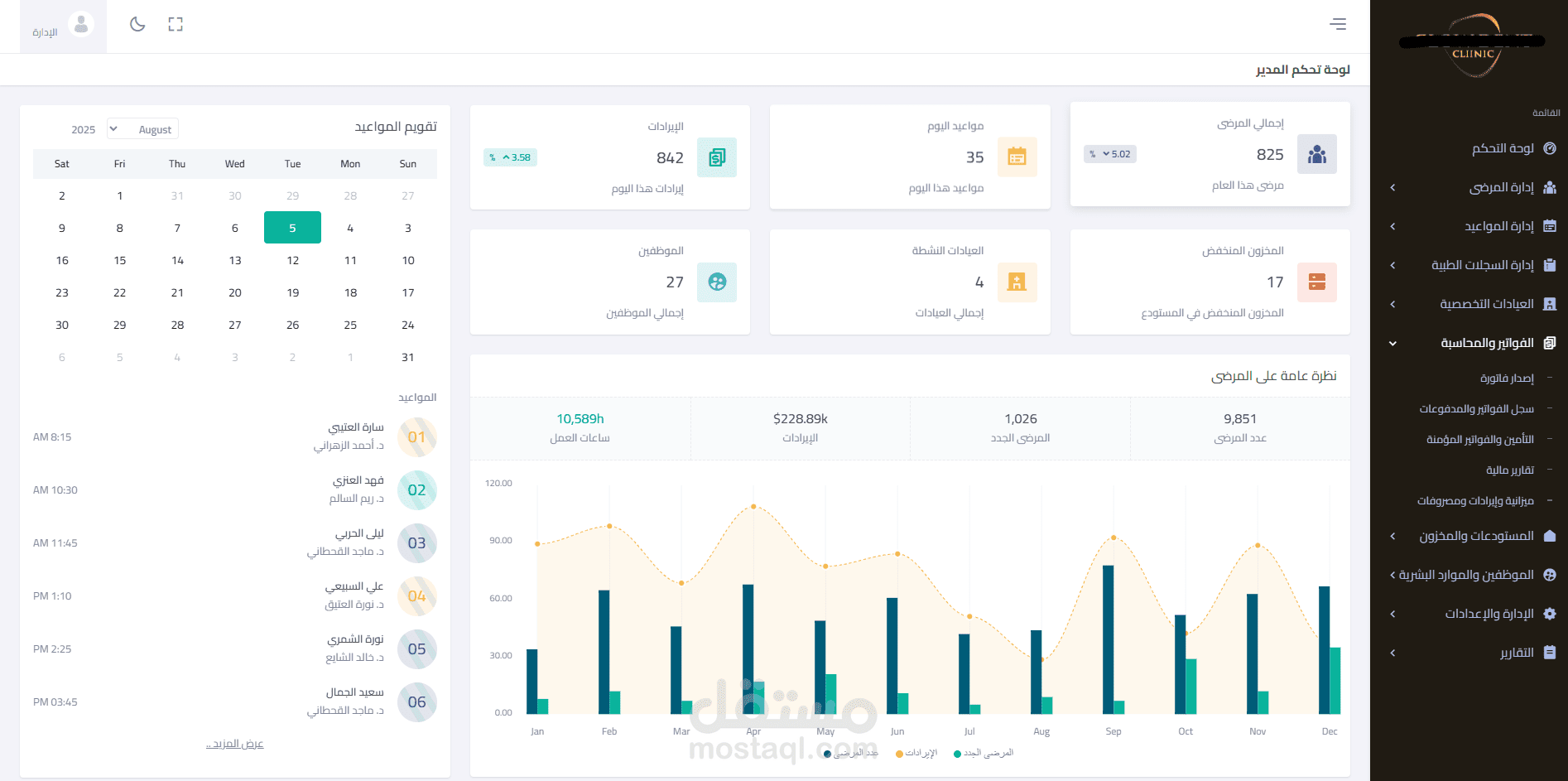 نظام إدارة العيادات الطبية