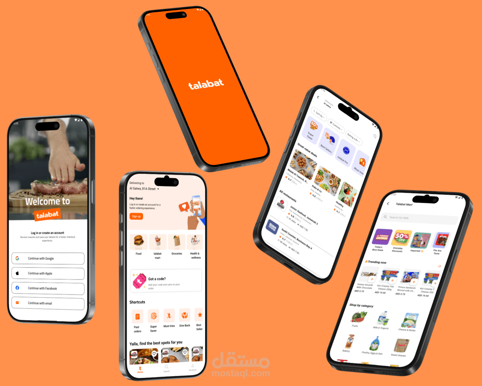 تطبيق Talabat Clone – تطبيق توصيل طلبات طعام كامل