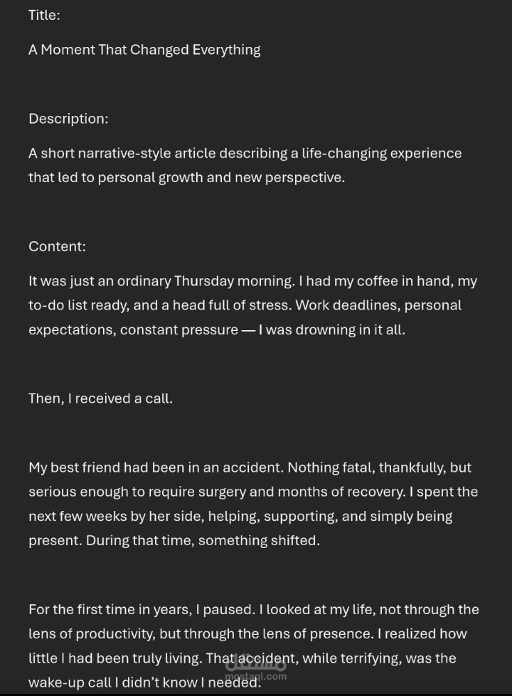 A Moment That Changed Everything