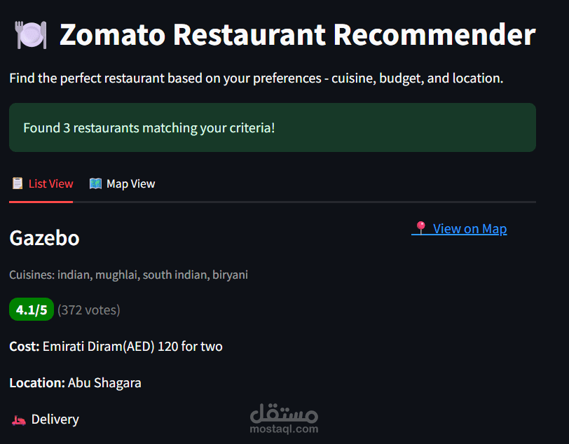 Restaurant Recommender