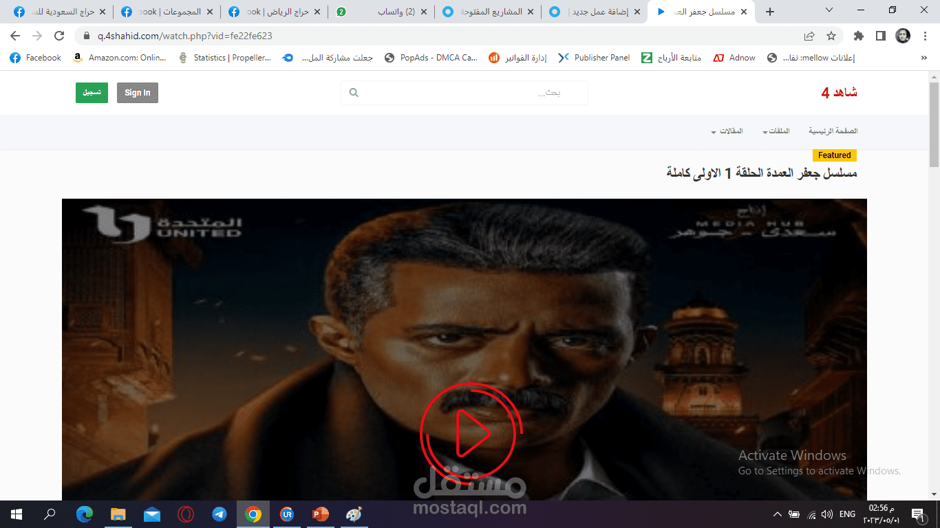 ادارة موقع مسلسلات وافلام لمدة 5 سنوات