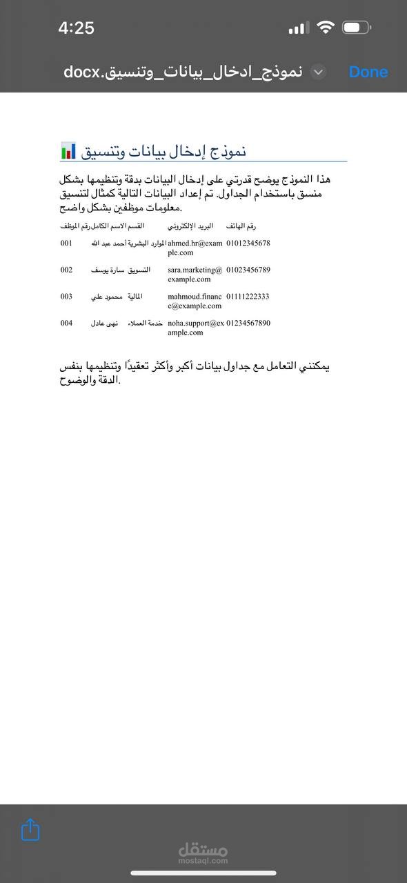 ادخال بيانات و تنسيق